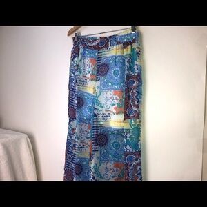 Cato‎ Palazzo Wide Leg Multicolor Gypsy Boho Pants Women's Medium